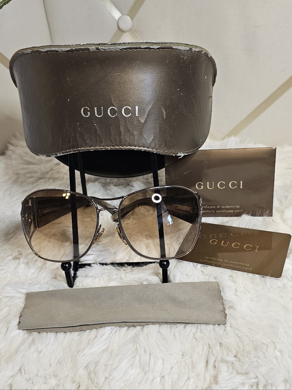 Gucci Brown Gradient Oversized Women's Sunglasses